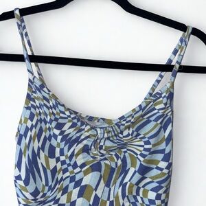 Blue & Olive Swirl Print Cami Tank Top